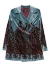 Etro Floral-print Velvet Jacket In Blue