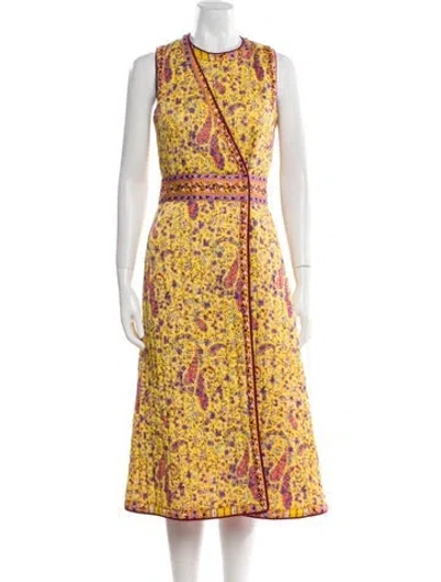 Pre-owned Etro Floral Print Vest W/ Tags In Yellow
