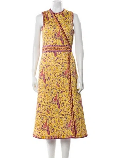 Pre-owned Etro Floral Print Vest W/ Tags In Yellow