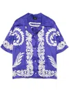 Etro Blue Floral-print Viscose Shirt