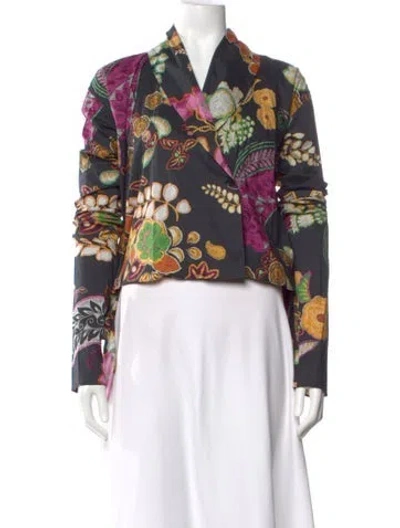 Pre-owned Etro Floral Print V-neck Blouse In Multi
