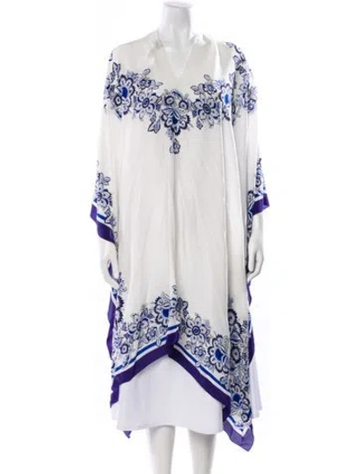 Pre-owned Etro Floral Print V-neck Sweater In Neutral