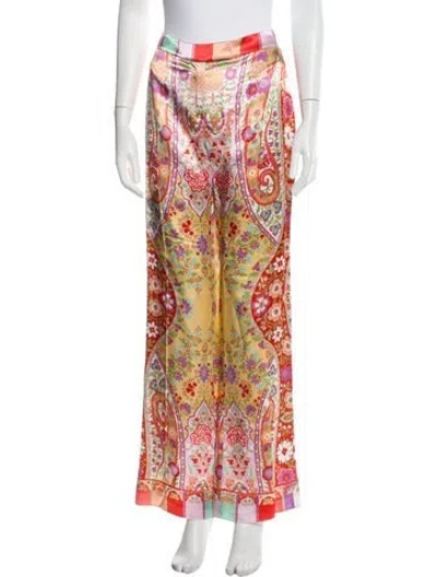 Pre-owned Etro Floral Print Wide Leg Pants