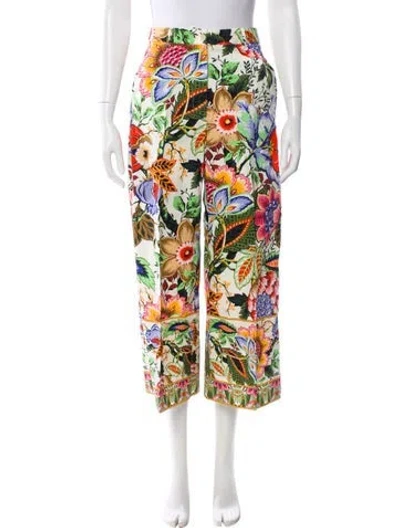 Pre-owned Etro Floral Print Wide Leg Pants In Black