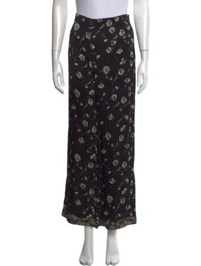 Pre-owned Etro Floral Print Wide Leg Pants In Black