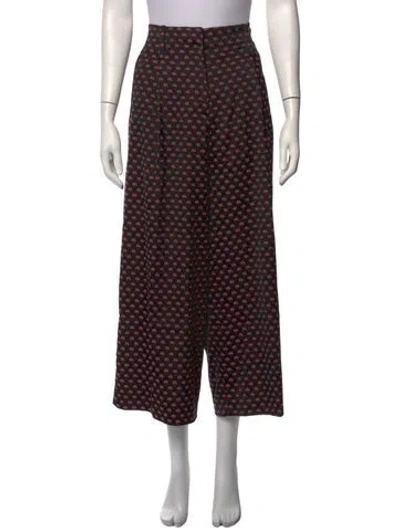 Pre-owned Etro Floral Print Wide Leg Pants In Black