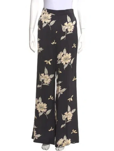 Pre-owned Etro Floral Print Wide Leg Pants In Gray