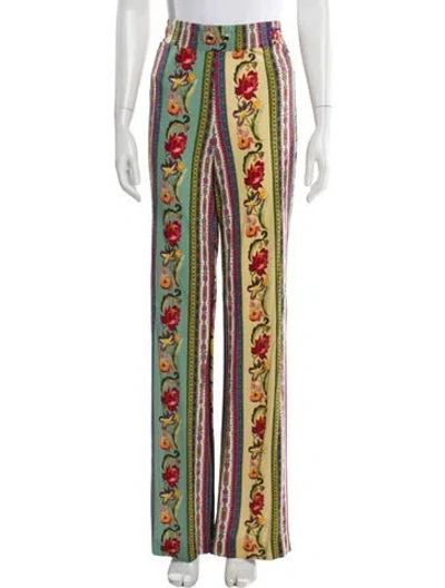 Pre-owned Etro Floral Print Wide Leg Pants In Multi