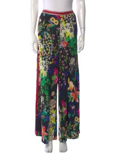 Pre-owned Etro Floral Print Wide Leg Pants In Multi