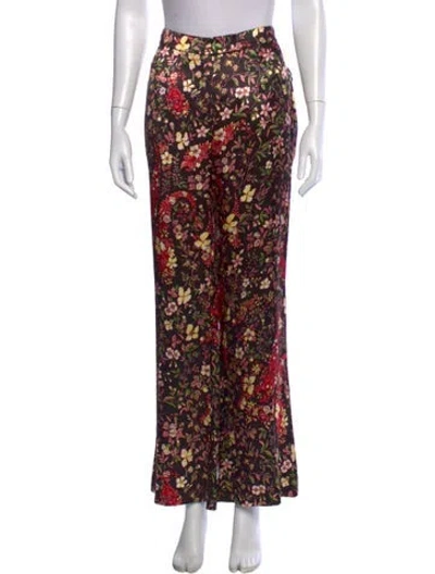 Pre-owned Etro Floral Print Wide Leg Pants In Multi