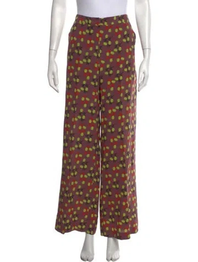 Pre-owned Etro Floral Print Wide Leg Pants In Multicolor