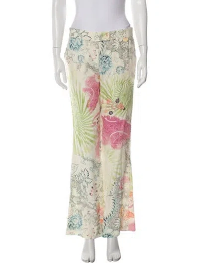 Pre-owned Etro Floral Print Wide Leg Pants In Neutral