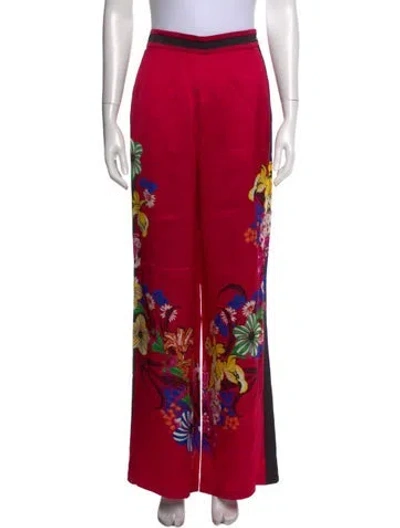 Pre-owned Etro Floral Print Wide Leg Pants In Pink