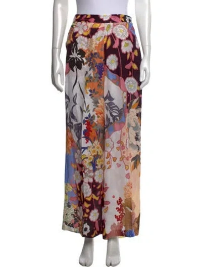 Pre-owned Etro Floral Print Wide Leg Pants In Pink