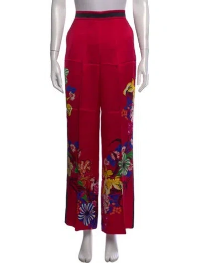 Pre-owned Etro Floral Print Wide Leg Pants In Pink