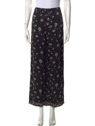 Pre-owned Etro Floral Print Wide Leg Pants W/ Tags In Black