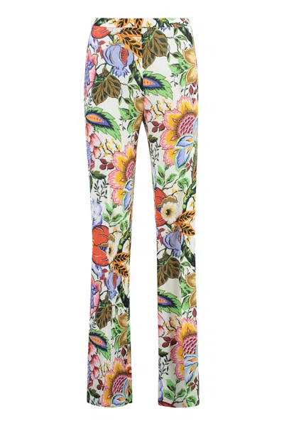 Etro Floral Pants In White