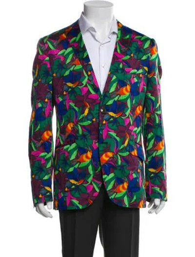 Pre-owned Etro Floral Print Windbreaker In Green