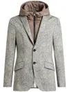 Etro Floral Print With Vest Insert Blazer In Grey