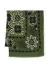 Etro Floral-print Wool Scarf In 绿色