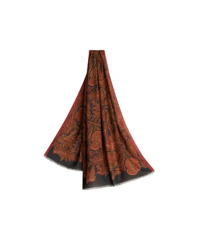 Etro Floral-print Wraparound-style Scarf In Brown