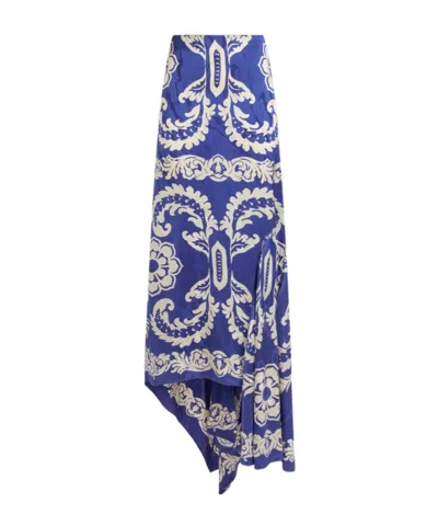 ETRO ETRO STENCIL FLORAL PRINTED ASYMMETRIC SKIRT
