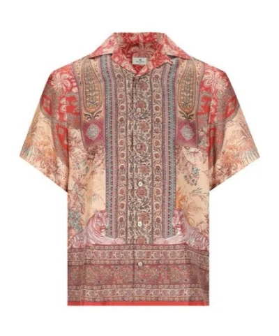 Etro Floral Printed Bowling Shirt In Nude