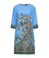 Etro Stretch Viscose Dress With Iconic Print In Blue