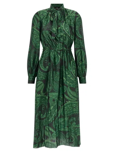Etro Floral Printed Dress In Animal Print