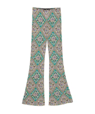 Etro Floral-print Trousers In Green