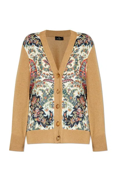 Etro Floral Printed Knit Cardigan In Multi