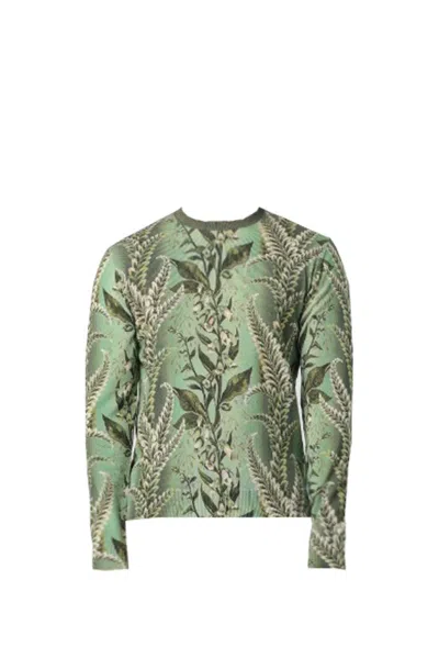 Etro Floral Printed Knit Jumper In Green