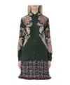 Etro Paisley Print Button Down Silk Shirt In Green