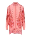 Etro Printed Button-up Silk Shirt In Pink