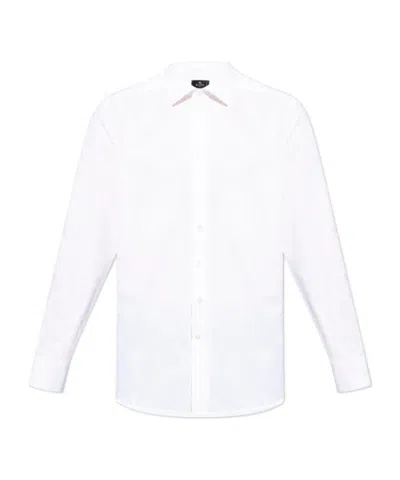 Etro Floral Printed Long-sleeved Shirt In White