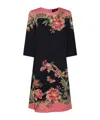 Etro Floral Border Shift Dress In Black