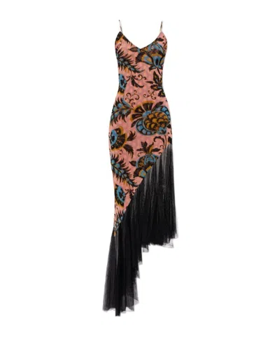 Etro Floral Printed Panelled Dress In Multi