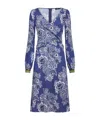 Etro Floral-print Multicolored Midi Dress In Blue