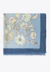 Etro Floral-print Scarf In Blue