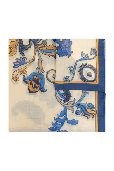 Etro Floral Printed Scarf In Neutral