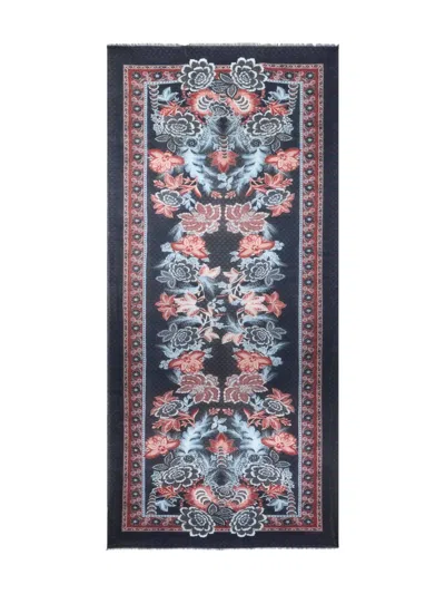 Etro Floral-printed Scarf In Blue