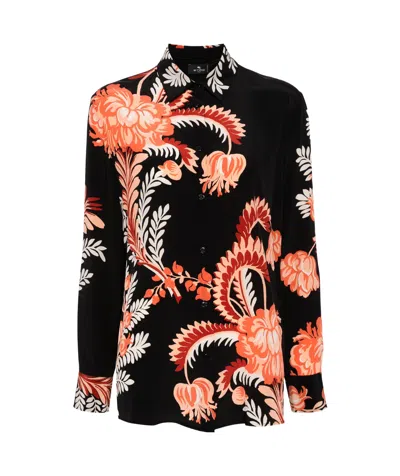 ETRO ETRO FLORAL-PRINTED CURVED HEM SHIRT