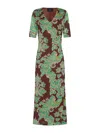 ETRO FLORAL PRINTED V-NECK MAXI DRESS