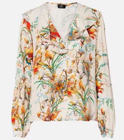 Etro Floral Ruffled Shirt In Multi