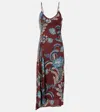 Etro Printed Jersey Midi Dress In Brown