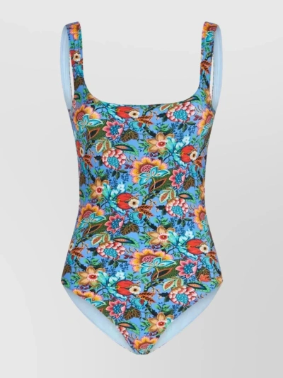 Etro Floral Scoop Neck Swimsuit In Multi
