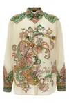 Etro Multicolor Shirt With Classic Collar And All-over Paisley Print In Cotton And Silk Woman