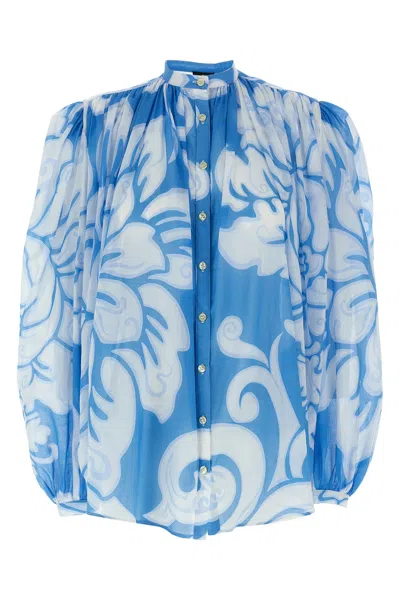 Etro Floral Shirt In Blue