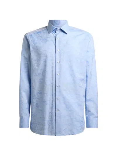 Etro Floral Shirt In Blue