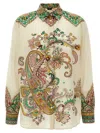 Etro Multicolor Shirt With Classic Collar And All-over Paisley Print In Cotton And Silk Woman In Multicolor